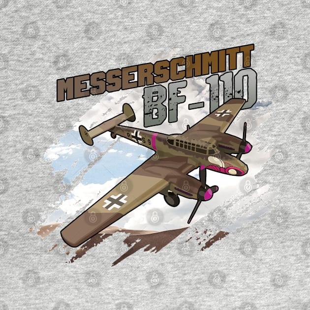 Me110 Warbird Tee Gift Fighter Aircraft Shirt Gift by woormle